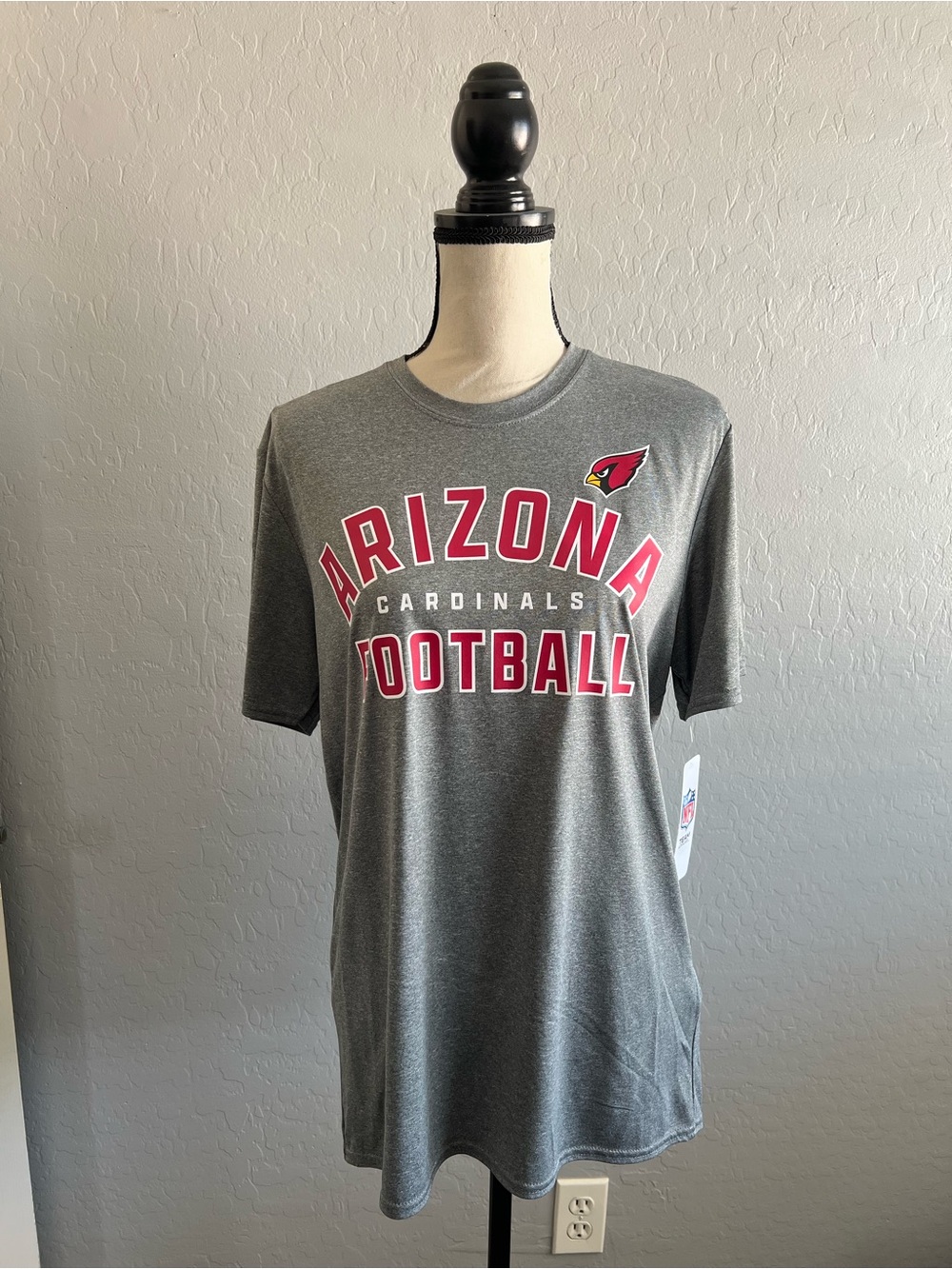 NFL Arizona Cardinals Gray and Red Short Sleeve Tee
